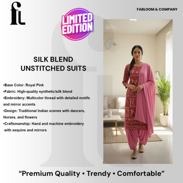 Royal Heritage Pink Embroidered Dupatta