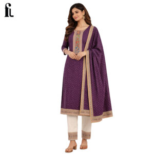 purple cotton suit set women